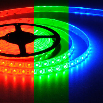 Flexibele LED Strip 5050 RGB 60leds/mtr IP67 High Brightness 12VDC