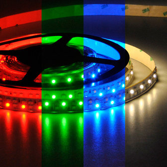 Flexibele LED Strip 3528 RGB + WarmWhite 240LEDs/mtr IP20 24VDC