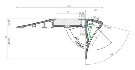 Aluminium Trap Profiel (dubbele strip) 15 Micron 2M