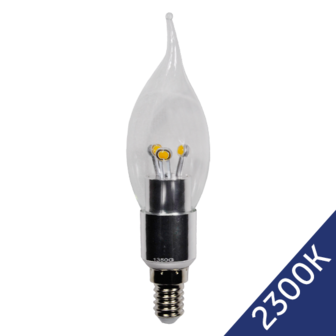 LED Flame Candle 3W (Epistar) WarmWhite 2300K E14 220V AC Clear