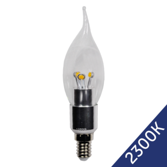 LED Flame Candle 4W (Epistar) WarmWhite 2300K E14 230V AC Clear