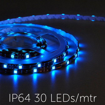 Flexibele LED Strip 5050 Blauw 30leds/mtr IP64