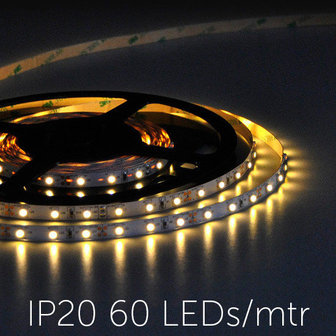 Flexibele LED Strip 3528 WarmWhite 2400K 60LEDs/mtr IP20