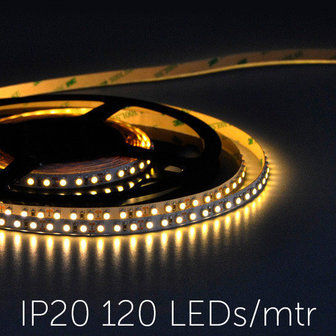 Flexibele LED Strip 3528 WarmWhite 2400K 120LEDs/mtr IP20