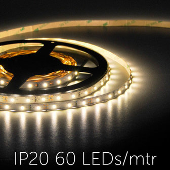 Flexibele LED Strip 3528 WarmWhite 3000K 60LEDs/mtr IP20