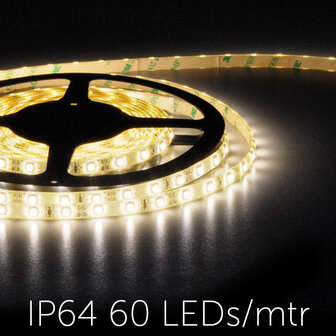 Flexibele LED Strip 3528 WarmWhite 3000K 60LEDs/mtr IP64 