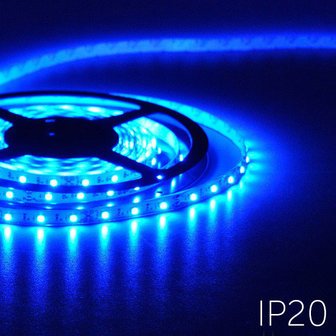 Flexibele LED Strip 3528 Blauw 60LEDs/mtr IP20 