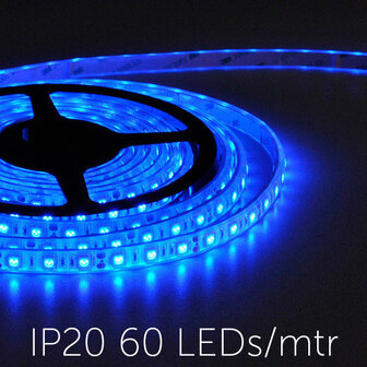 Flexibele LED Strip 5050 Blauw 60leds/mtr IP20 