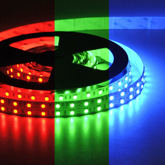 Flexibele LED Strip 5050 RGB 120leds/mtr IP20 24VDC