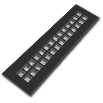 Troffer panel 35W 3000K 4000K (optional 5000K) 120lm/W 1195 x 295mm (Black)
