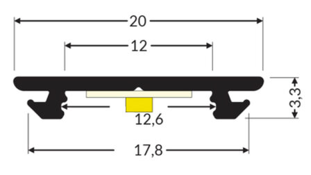 Aluminium Profiel Opbouw Buigbaar 20mm 15 Micron 2M 