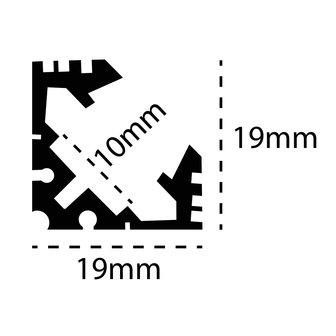 Aluminium Profiel Opbouw 45&ordm; 8 Micron 2M