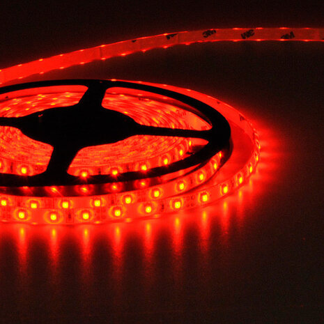 Flexibele LED Strip 3528 Rood 60LEDs/mtr IP64 