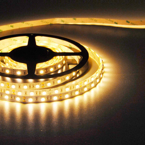 Flexibele LED Strip 5050 WarmWhite 2400K 60leds/mtr IP20 CRI 90