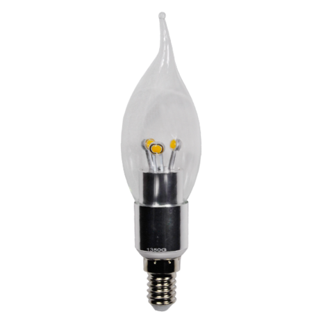 LED Flame Candle 4W (Epistar) WarmWhite 2300K E14 230V AC Clear