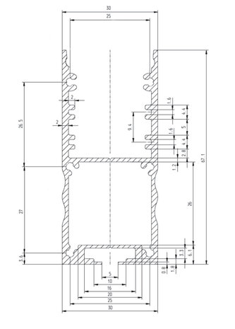 Aluminium Powerline Profiel 30 Micron 2M