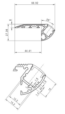 Aluminium Trap Profiel 15 Micron 2M