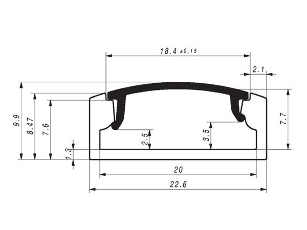 Aluminium Profiel Slimline Opbouw 8,47mm 15 Micron 2M