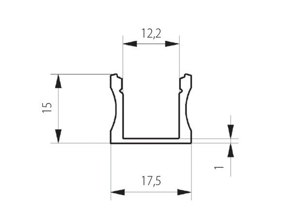 Aluminium Profiel Opbouw 15mm 15 Micron 2M