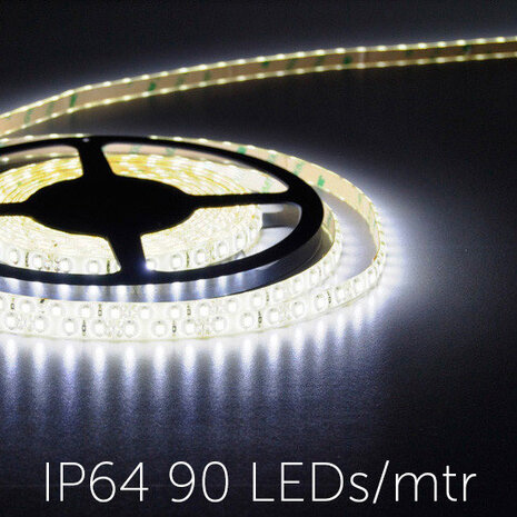 Flexibele LED Strip 3528 CoolWhite 6000K 90LEDs/mtr IP64 