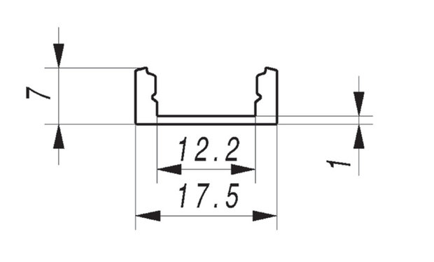 Aluminium Profiel Opbouw 7mm 15 Micron 2M